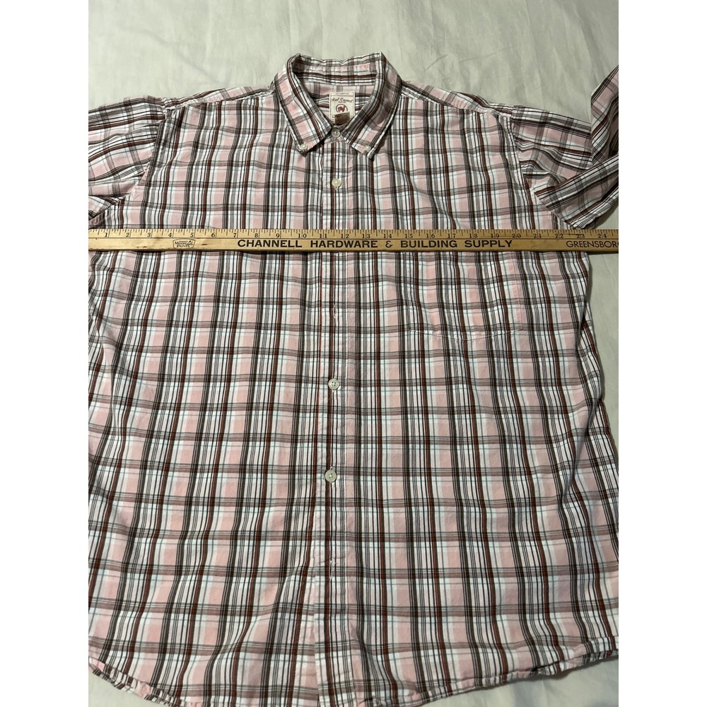 Red Camel Men's Long Sleeve Plaid Button Down‎ Shirt Size L Pink Brown White - Picture 6 of 8